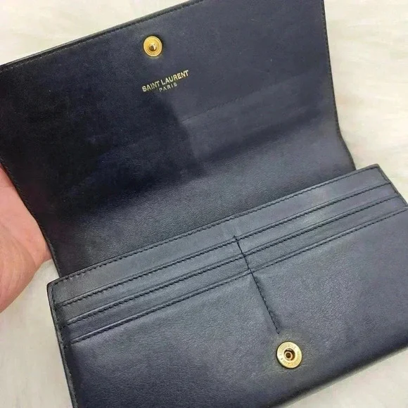 YSL Cobalt Bleu Cassandra  Long Wallet - Picture 10 of 16